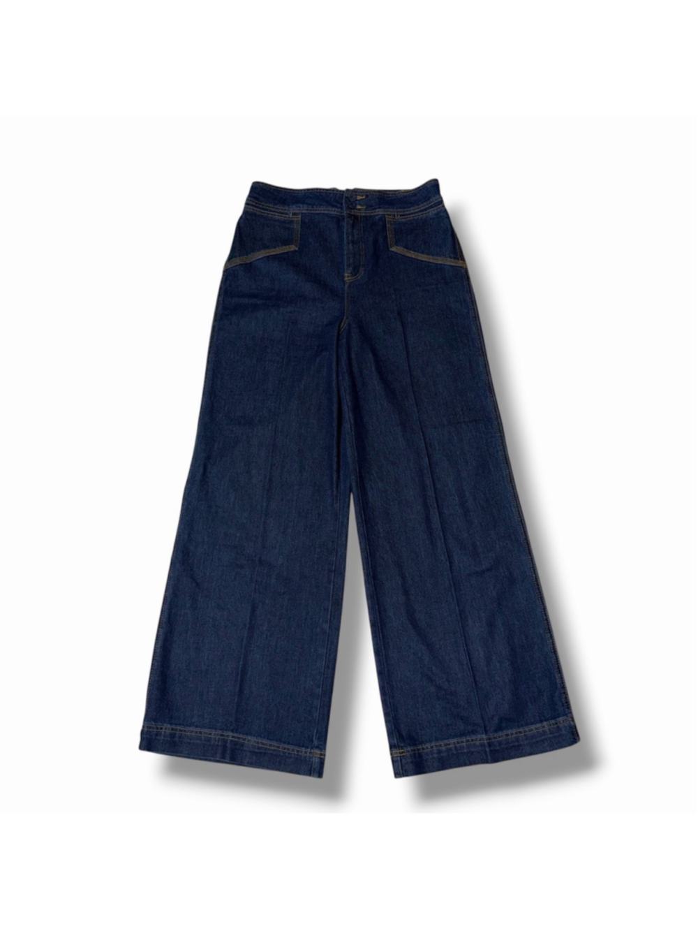 House of Harlow 1960 NEW Retro 70s High Rise Wide Leg Pockets Denim Pants 30